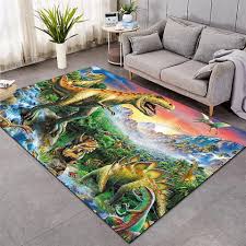 kid dinosaur rug and primitive forest