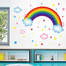 Rainbow Star Clouds Wall Stickers Star