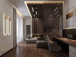 luxurious interior with wood slat walls