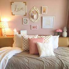 blush and grey gold bedroom girl