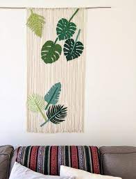 Wall Hanging Diy With Felt Tropical Leaves