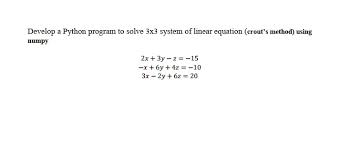 Solve A 3x3 System Of Linear Equations