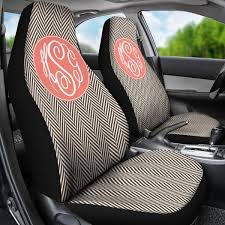 Monogrammed Car Seat Covers Brown
