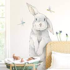 Big Silly Bunny Fabric Wall Decal Hop
