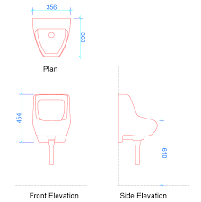 wall mounted urinal dimensions free