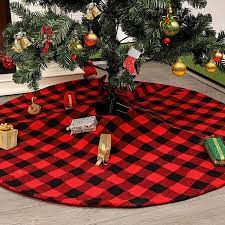 Affordable price & high quality【over $180 free shipping】 add some color to your festivities with our wide array of christmas backdrops! Amazon Com Firlar 35 Inch Christmas Tree Skirt Red And Black Buffalo Plaid Xmas Tree Skirt Holiday Tree Ornaments For Christmas Day Home Kitchen