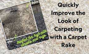 carpeting with a carpet rake