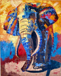 Elephant Oil Painting 3d Animal Art Oil