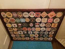 Framed Vintage Beer Coaster Collection