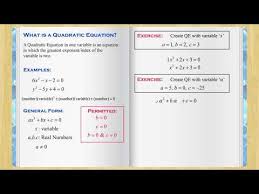 Quadratic Equations Definition