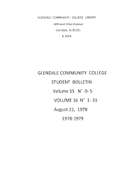 Glendale Community College Student Bulletin Volume 15