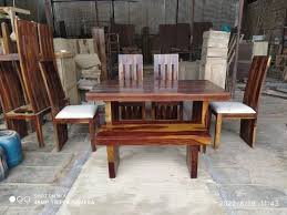 rectangular wooden dining table set 4
