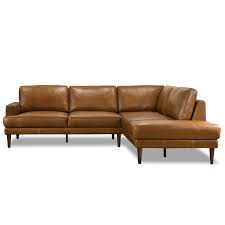 Harmony Tan Leather Sectional Sofa