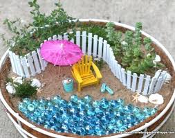 miniature fairy gardens with a beach