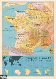 Carte interactive des régions de france. Pappus Editions Poster Carte De France Vintage Avec Les Nouvelles Regions