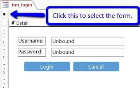 sensitive data with a login form in access