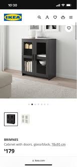 Ikea Black Glass Door Cabinet