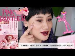 trying new miniso pink panther makeup
