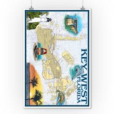 Details About Key West Fl Nautical Chart Lp Artwork Posters Wood Metal Signs