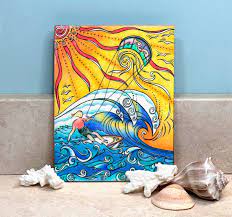 Wind And Waves Ceramic Tile Wall Art