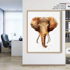 Elephant Watercolor Painting Framed