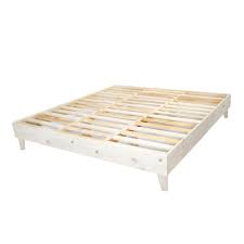 eluxury white king bed frame in the