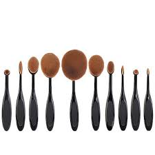 oval makeup brush set