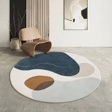 modern round faux cashmere area rug