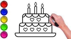 2) from the middle of the rectangle, draw one vertical and one horizontal line equally mark off the width and height of the picture. How To Draw Birthday Cake For Kids Step By Step Drawing Of Cake For Kids Easy Cake Drawing Youtube