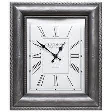 Pewter Embossed Frame Wall Clock 16x20