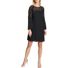 Details About Kensie Womens Black Bell Sleeves Knee Length Cocktail Party Dress 6 Bhfo 1248