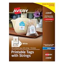 Avery Printable Tags With Strings Scallop 2 X 1 25 Inches Pack Of 180 22848