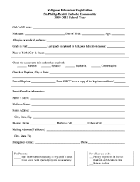Religious Education Online Registration Form Template Fill