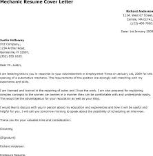 Maintenance Mechanic Cover Letter You Can Use This Letter Sample