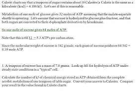 Solved Calorie Charts Say That A Teaspoon Of Sugar Contai