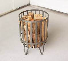 Metal Fireplace Log Basket Pottery Barn