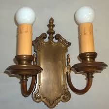 Double Armed Cast Brass Wall Sconce