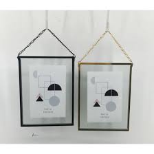 Double Side Glass Hanging Metal Photo