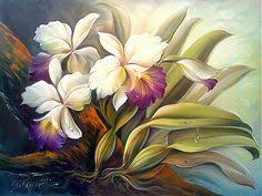 orquideas al oleo - Buscar con Google | Flower art, Flower painting, Floral painting