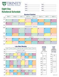 Trinity Episcopal School Rotational Class Schedule