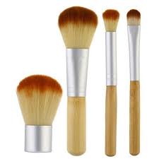 4pcs bamboo makeup brush set usage