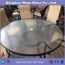 china patterned glass table top for