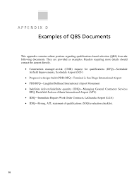 Appendix D Examples Of Qbs Documents Value Benefits