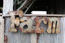 Rustic Metal Farm Sign Country Hanging