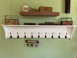 Coat Rack Large Wall Wood Shelf With