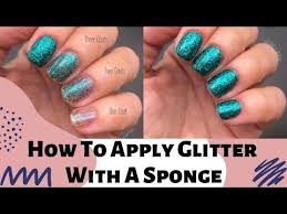 apply glitter polish with a sponge