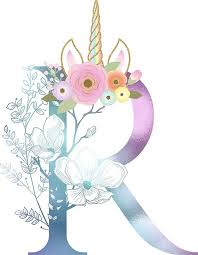 Here you can explore hq unicorn horn transparent illustrations, icons and clipart with filter setting like size, type, color etc. Colorful Unicorn Horn Flowers Monogram Letter R By The Graphic Bros Redbubble