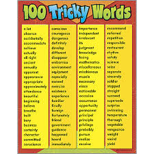 100 Tricky Words Learning Chart