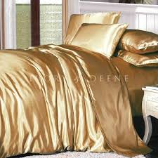 luxury gold satin doona cover bedding