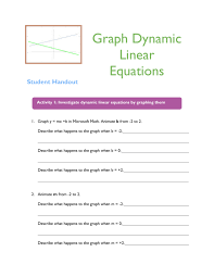 dynamic linear equations student handout